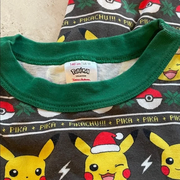 Pokemon Pikachu Kids Pajama Set - Hanna Andersson 140cm 10 - Picture 2 of 6